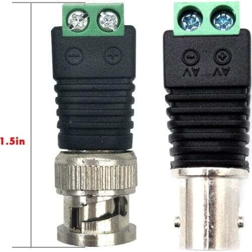 5Pairs BNC Connector DC BNC Male female Connector Coax CAT5 /Cat6 Adapter Plug for Led Strip Lights CCTV Camera Accessories
