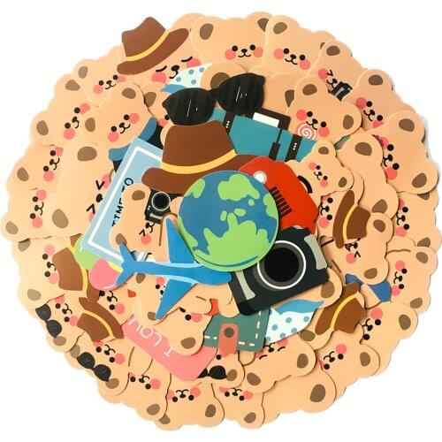 50pcs/Pack Cute Travel Bear Stickers Waterproof Skateboard Motorcycle Guitar Luggage Laptop Bicycle Sticker Kids Toys