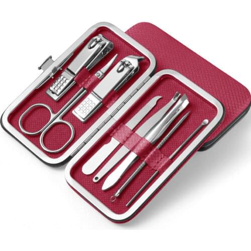 8Pcs/Set Multifunction Nail Clippers Set Stainless Steel Pedicure Scissor Tweezer Manicure Set Kit Nail Art Tools