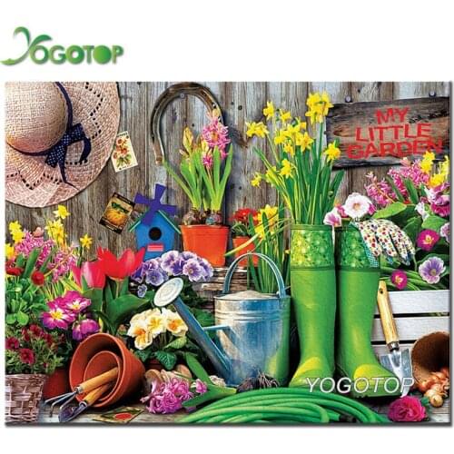 Diy diamond painting galoshes garden landscape 5D Mosaic kit diamond mazayka Pattern Full Diamond embroidery tool scenic YY1656