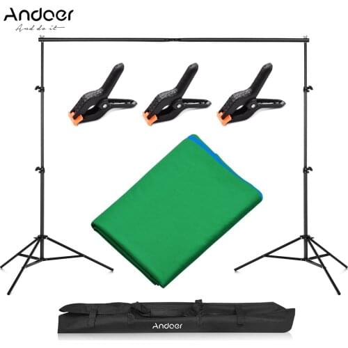 Andoer Studio Photography Backdrop Kit with Background Screen Backdrop Stand Bracket Backdrop Clamps Carry Bag Photo Studio Kit
