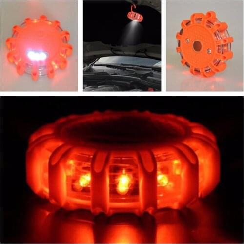 Car Magnetic Base Flashing Warning Roadside Light Emergency Disc Light 15 LED Roadside Safety Disc Flashing Light Dropshipping