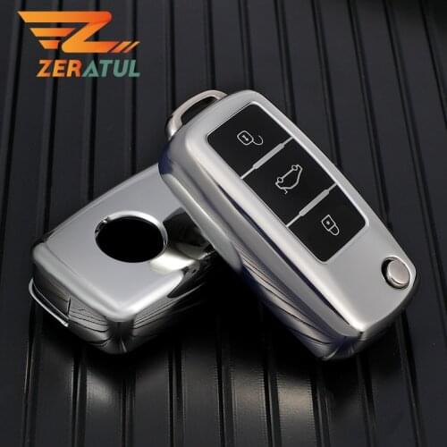 Zeratul Auto For VW Volkswagen Polo Golf Passat Beetle Caddy T5 Up Eos Tiguan Jetta for Skoda Octavia A5 Car Key Cover Case