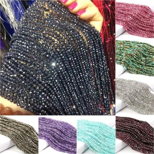 Small Beads Natural Stone Bead Terahertz 2mm 3mm 4mm Section Loose Beads for Jewelry Making Necklace DIY Bracelets