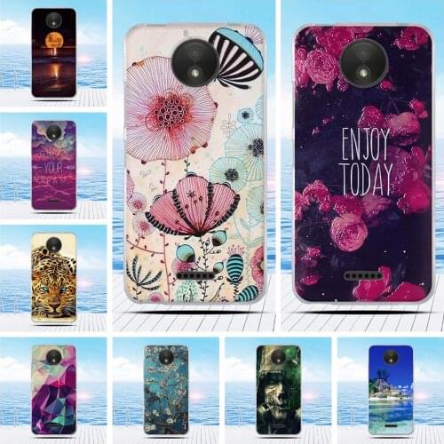 For MOTO C Case Cartoon Relief Printing Flower Back Cover for Motorola Moto C TPU Soft Silicone Case Coque Capa Funda