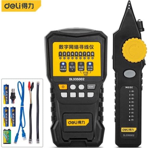 Deli DL335002 Digital Network Line Finder Open Circuit Short Circuit Test Looking For Wire Instrument Electrician Tools