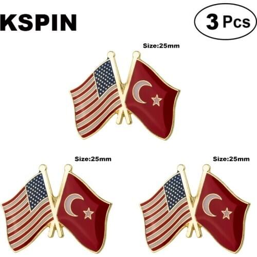 U.S.A.& Turkey Frendship Lapel Pin Brooches Pins Flag badge Brooch Badges