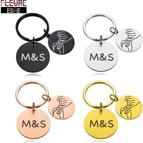 Customized Keychain Engrave Name Text Keyring Personalized Gift for Friend Couples Original Jewelry Keychains For Car Keys