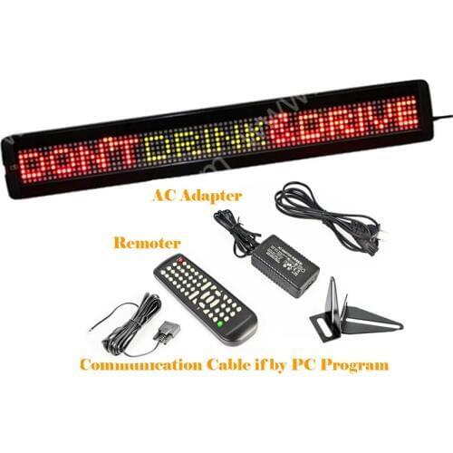 RS232 interface 26 x 4 Inches 7x80 pixels Remote LED Sign Programmable Scrolling Message Board for Business, Car, Store