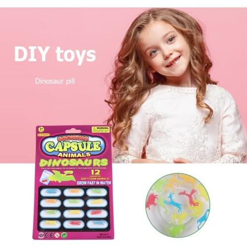 12pcs Water Absorption Capsule Dinosaur DIY Expansion Grow Kids Toy Growing In Water Bulk Swell Dinosaur Creative Magic Toys