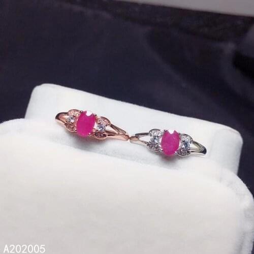 KJJEAXCMY fine jewelry 925 sterling silver inlaid natural adjustable ruby new Female ring vintage Support test luxury