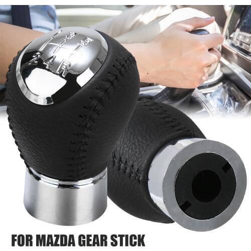 Treyues 5 Speed Leather Gear Stick Shift Knob For Mazda 3 5 6 323 626 RX-8 Premavy MPV Car Styling Accessories