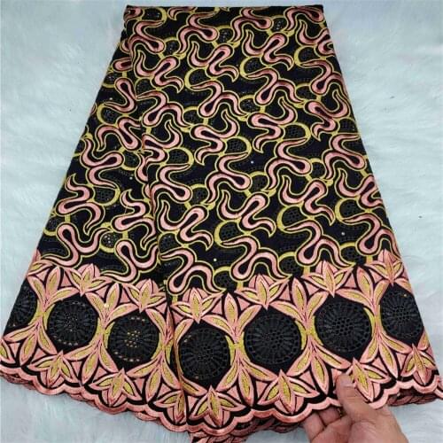 Latest Swiss Voile Lace Fabric 2021 High Quality Embroidery African Dry Cotton Material Nigerian Wedding TIssu Cloth 5 Yards NC2