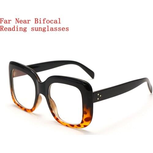 Transition Photochromic Bifocal Reading Sun Glasses Women Men Presbyopia Eyeglasses Classic Square Sunglasses With Diopters NX