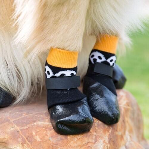 Autumn Winter Dog Cat Socks Outdoor Waterproof Nonslip Anti-stain Pet Booties Shoes Rubber Pet Paw Protector For Small Large dog