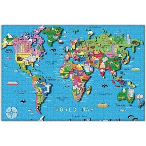 New Arrival Childrens Paper Plane Puzzle Custom Pattern Cat Earth Print Educational Toy 1000 Pieces