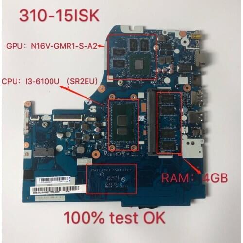 For Applicable To 310-15ISK Notebook Motherboard I3-6100U VGA(2G) DDR(4G)Number NM-A751 FRU 5B20N45409