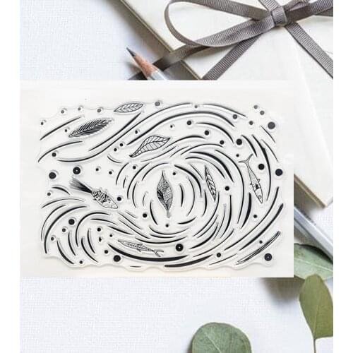 11x16CM Water Leaf Fish Transparent Seal Clear Stamps Silicone Seal Roller Stamps DIY Wedding Scrapbook Album Card Christmas
