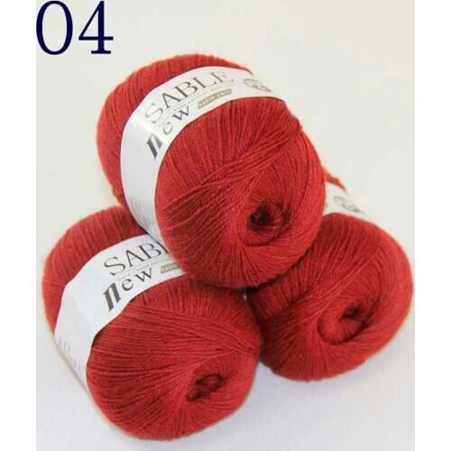 Sale Super Soft Pure 3X50gr Sable Cashmere Wrap Shawls Hand Knitting Wool Crochet yarn Crimson 243-04-3