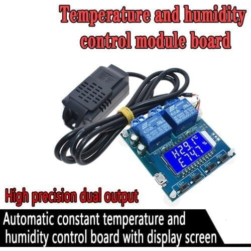 WAVGAT SHT20 Humidity Temperature Controller DC 12V 0-100%RH -20-60 Celsius Digital LCD Display 2-Channel Relay Module