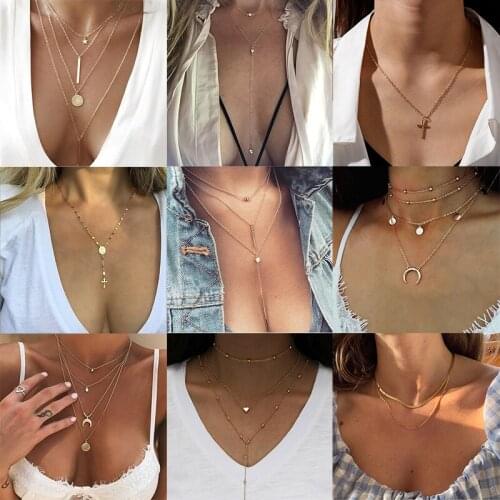 Retro Tassel Pendant Necklace Fairy Girl Metal Simple Clavicle Chain Cool Wind Fashion Versatile Necklace 2021 New Jewelry Party