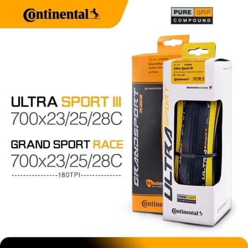 Continental Tire 700x25 Continental Ultra Sport III Black yellow Folding PureGrip 3 Road Bike GravelTire Folding Tyre