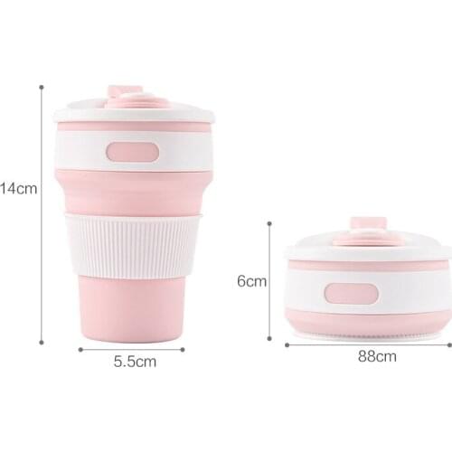 Silicone Folding Water Cup Outdoor Travel Silicone Folding Coffee Cup Retractable Mouth Cup
