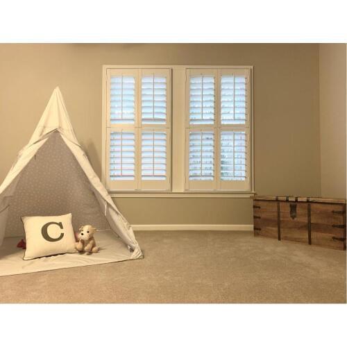 Custom Basswood Plantation Shutters Wooden Blinds Solid Wood Shutter Louver PS214