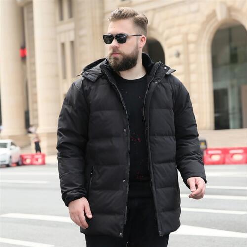 New Winter Mens Warm jacket Fashion Casual jacket long Thick Large size 8XL 9XL 10XL Mens Black Hooded Winter jacket