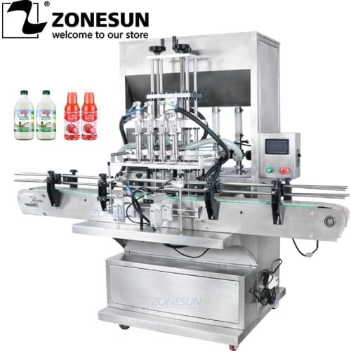 ZONESUN Automatic Pneumatic Liquid Juice Paste Cream Hand Sanitizer Gel Jam Bottle Servo Filling Machine