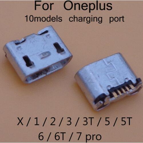1PC For OnePlus X 1 2 3 3T 5 5T 6 6T 7 Pro Replacement Parts New Micro Type-C USB Socket Connector Charging Plug Port