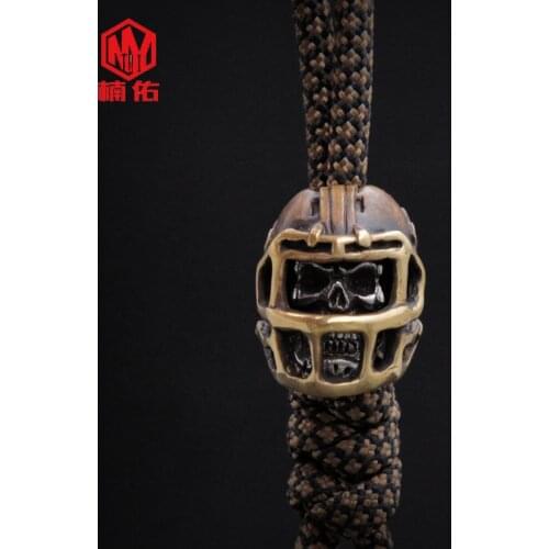 1PC Skull Rugby Hat Football cap Reteo Bronze Tibetan Silver EDC Paracord Beads Umbrella Rope Cord Lanyard Pendants Knife Beads