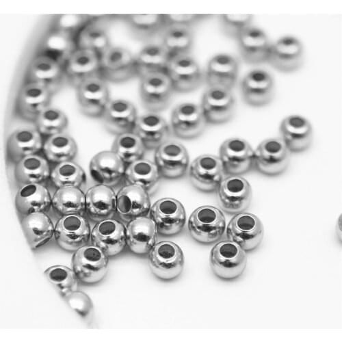2mm 3mm Silver Gold Plated Brass Smooth Spacer Beads Tiny Metal Round Bead 2mm 3mm For Jewelry Making 200Pcs
