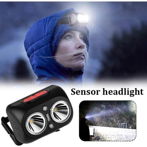 2021 LED Headlamp with Double Lights Design Rechargeable Super Bright Waterproof Adjustable Comfortable to Wear for Outdoor