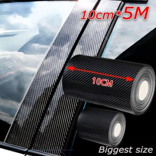 Nano Carbon Fiber Car Sticker DIY Paste Protector Strip Auto Door Sill Side Mirror Anti Scratch Tape Waterproof Protection Film