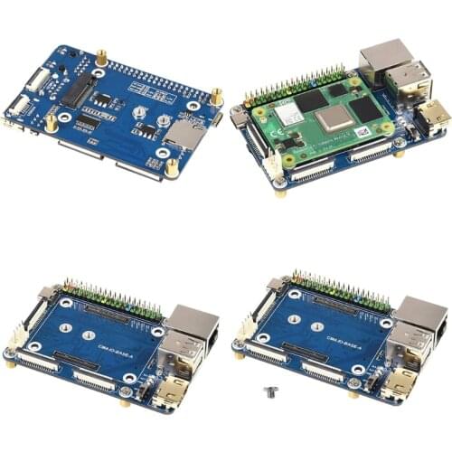 H7JA Mini Base Board for Raspberry Pi Compute Module 4 w/ Standard CM4 Socket and 40 PIN GPIO Header Onboard Multiple Connect