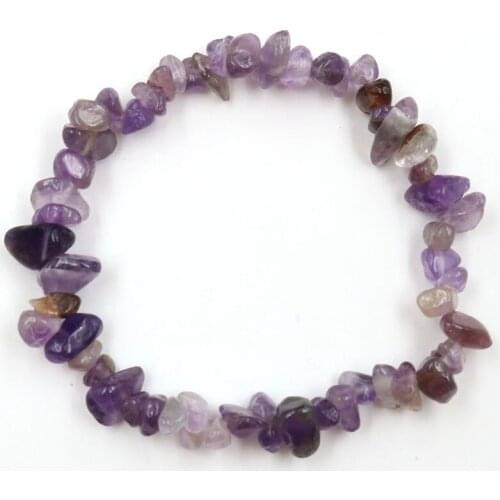 FYSL Handmade Weave Irregular Shape Amethysts Stone Elastic Bracelet Lapis Lazuli Trendy Jewelry