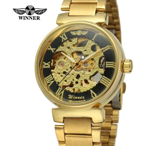 Winner Watch Men Skeleton Automatic Mechanical Watch Skeleton Dial Stainless Steel Strap Mechanical Steampunk Relogio