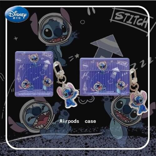 Disney Stitch Cases For Apple Airpods 1/2 Protective Bluetooth Wireless Earphone Cover For Apple Air Pods Charging Box Bags