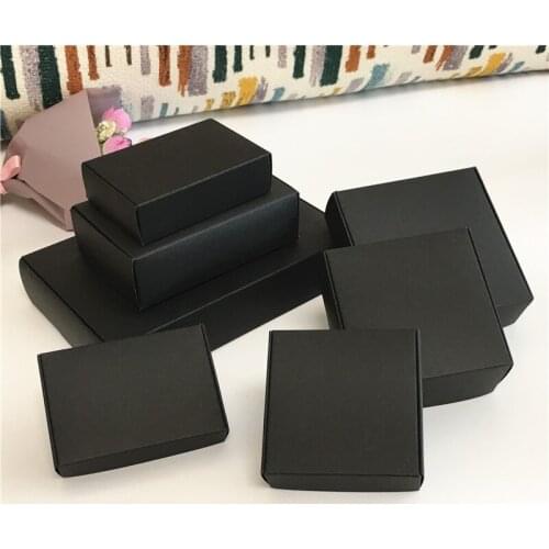 Black Paper Gift Box Package mysterious Candy Favors display Packaging Box jewelry Storage Case cardboard Boxes