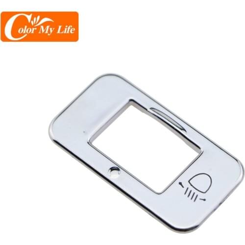 For Peugeot 208 2015 - 2019 ABS Chrome Car Head Lights Adjustment Knob Circle Trim Headlight Knobs Cover Sticker Accessories