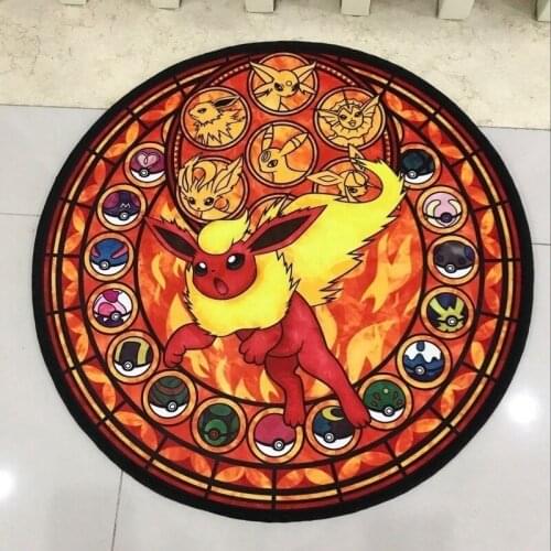 Flareon Pyroli Flamara Anime Manga Plush Floor Rug Carpet Room Doormat Non-slip Mat