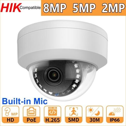 Hikvision Compatible 8MP 5MP 2MP IP Network Camera Home Security CCTV Camara PoE HD 1080P IR30M ONVIF P2P H.265 Plug&Play Cam