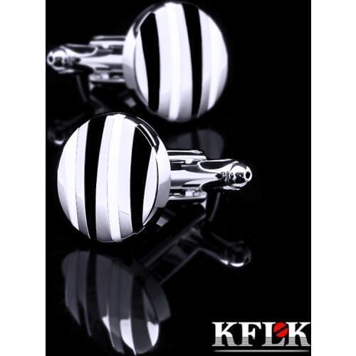 Kflk Jewelry Shirt Cufflink For Mens Brand Enamel Round Cuff Link Wholesale Wedding Buttons Male High Quality guests