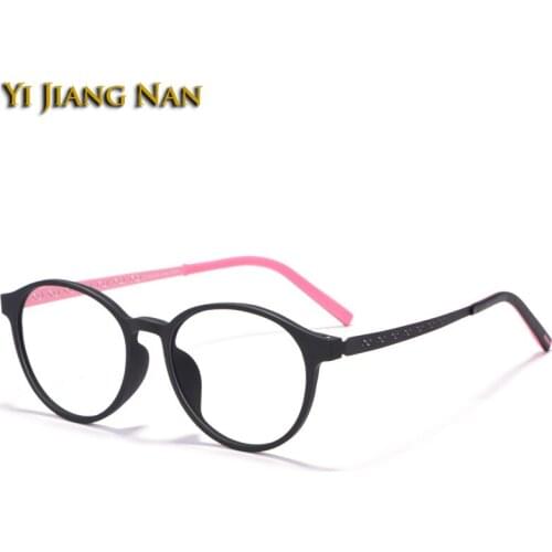 Round Optical Women Retro TR90 Frame Titanium Temple Prescription Eyewear Light Weight Anti Blue Ray Spectacle Glasses Frames