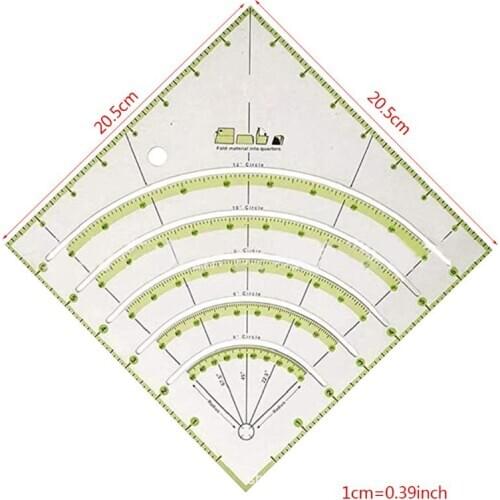 Arcs & Fans Quilt Circle Cutter Ruler,Multifunctional Arc Cutting Patchwork Rule 667A