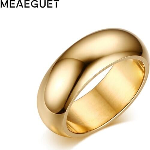 Meaeguet 7mm Wide Classic Wedding Rings For Women Men Round Stainless Steel Bijoux Engagement Wholesale Jewelry Wedding Bands