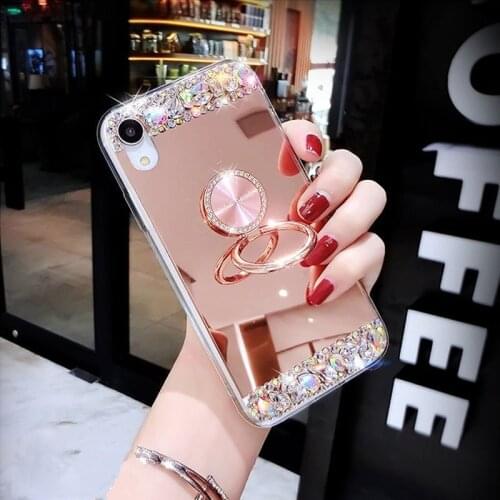 Fashion Diamond Mirror Soft Case For Xiaomi Pocophone F1 Protection Stand Cover For Redmi NOTE 4 4X 4A 5A 3S MIX 2S A1 A2 5X 6X