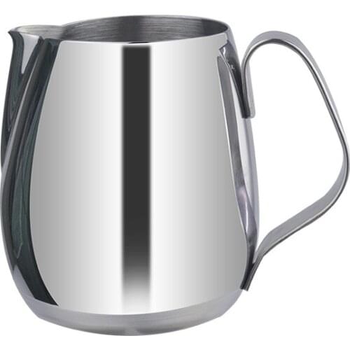 Stainless Steel Frothing Pitcher Pull Flower Cup Cappuccino Coffee Mugs Milk Frothers with Scale and Latte Art 300ml 350ml 600ml