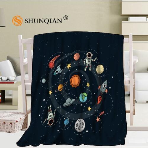 Custom Space Universe Blanket Blending Fabric 56x80inch 50X60inch 40X50inch Sofa Bed Throw Blanket Kid Adult Warm Blanket